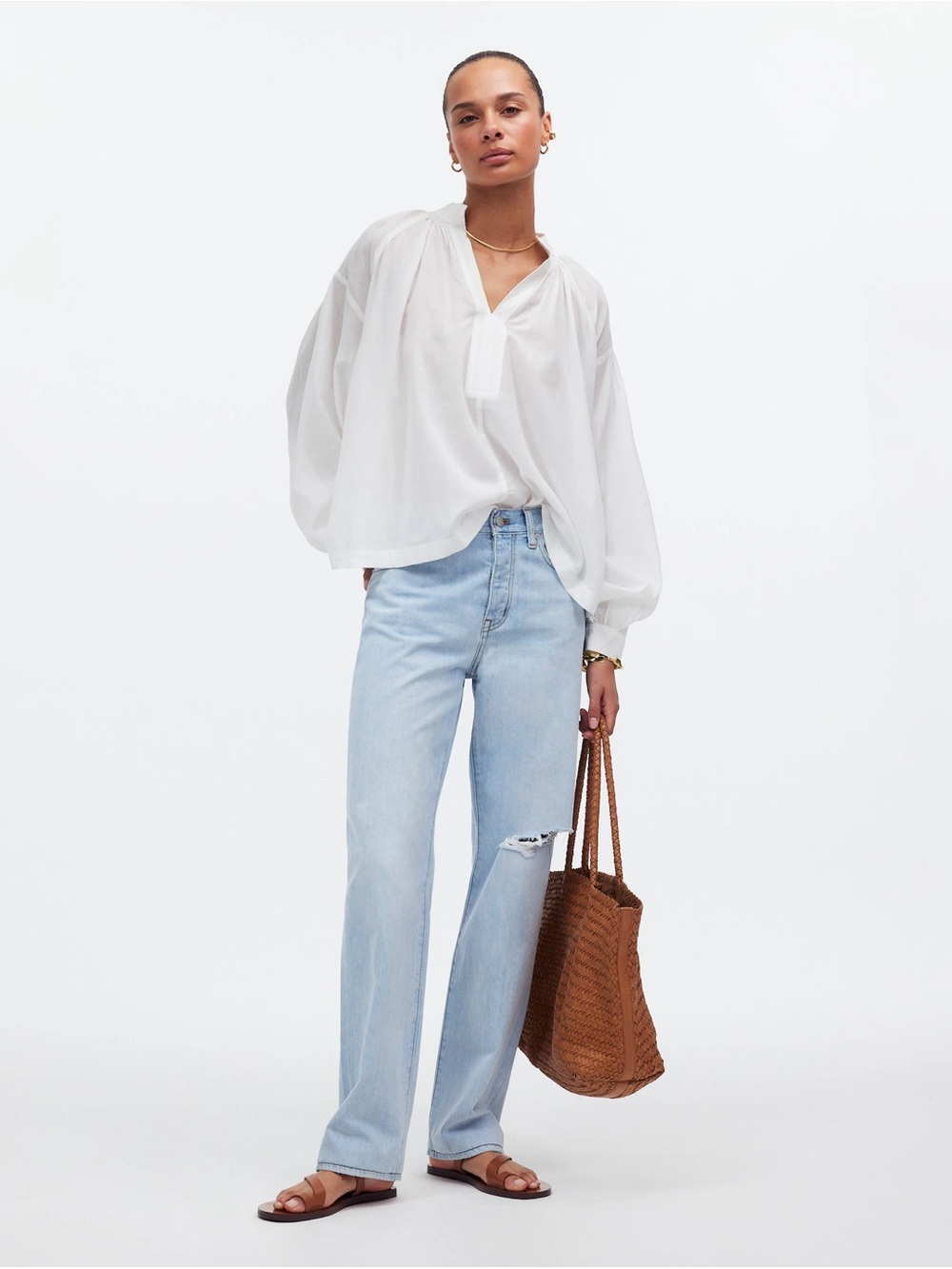 Madewell Low-Slung Straight Jeans Size 25 Fitzgerald Wash Rigid Denim